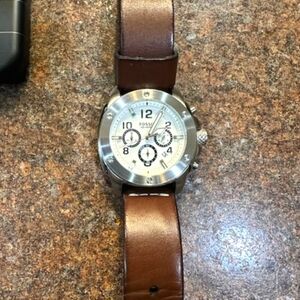 Fossil Watch- Modern Machine with Brown Leather Strap